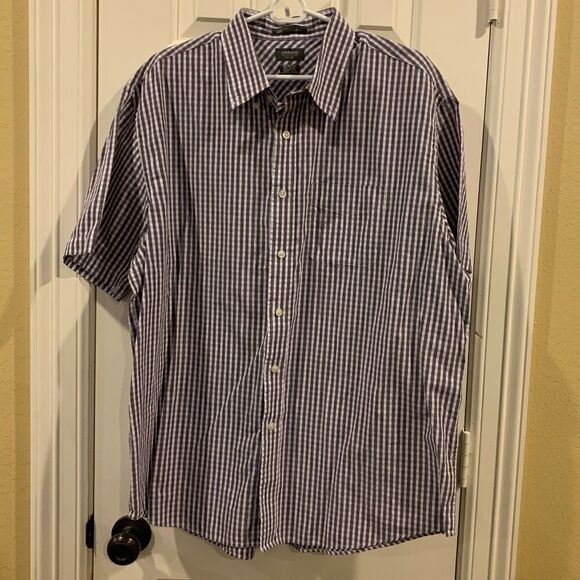 Arrow classic fit short sleeve button down checkered shirt - Picture 1 of 6